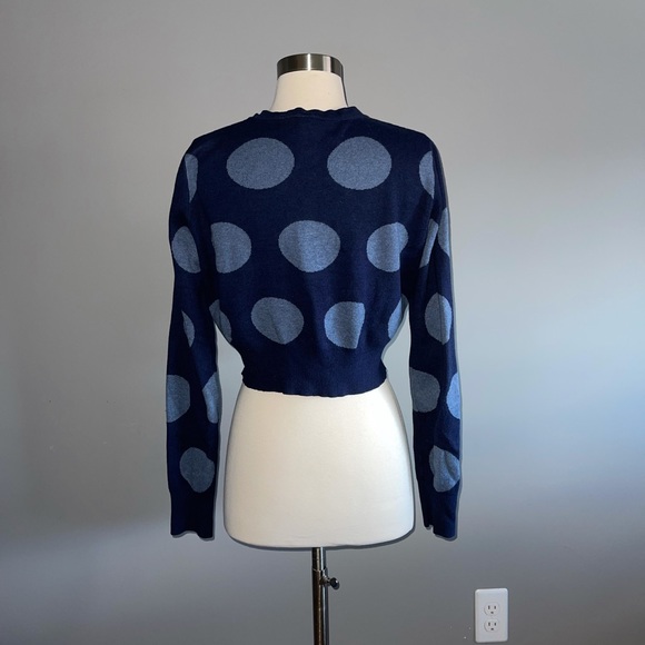 Blue Cropped Cardigan sweater - Picture 2 of 5